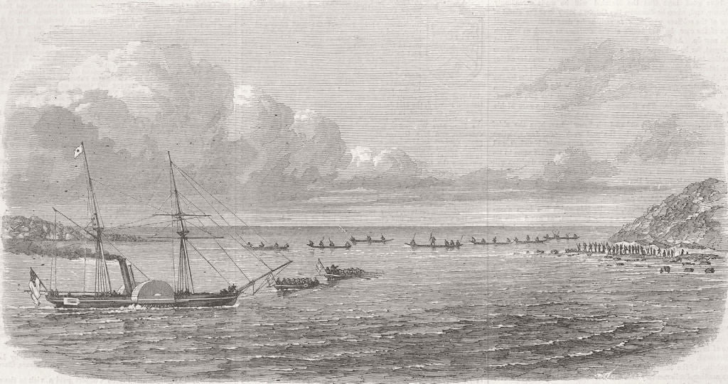 INDIA. Expedition to Andaman Islands. Ship Pluto 1858 old antique print